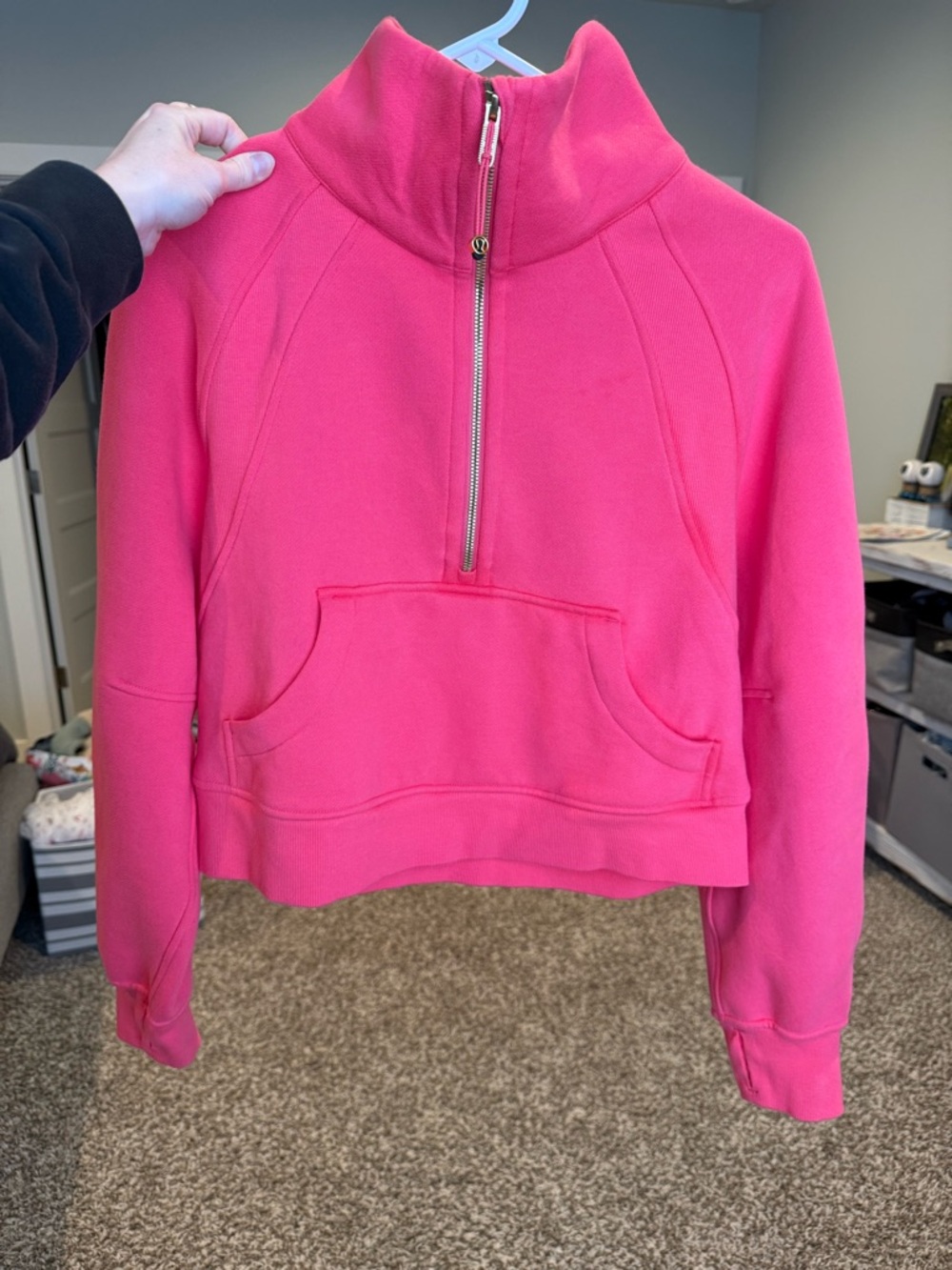 Hot Pink Lululemon Scuba with gold accents
